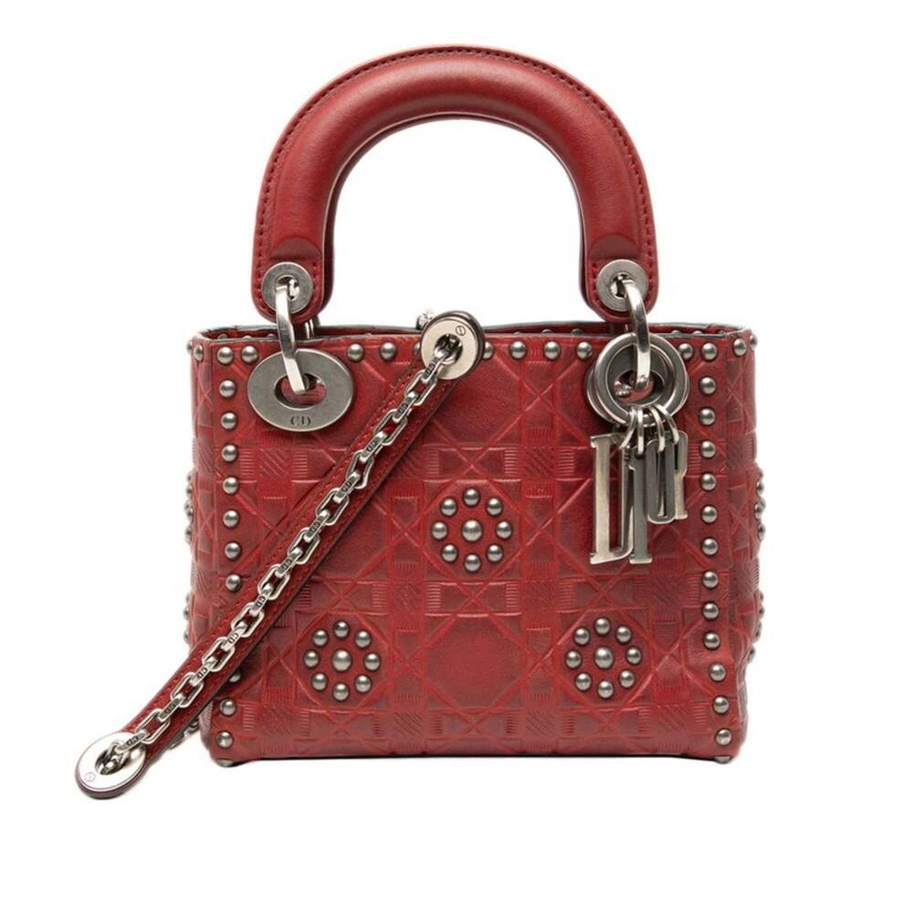 CHRISTIAN DIOR Red Leather Shoulder Bag - Picture 1 of 8